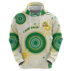 Custom Australia Cricket Zip Hoodie Aboriginal Pattern - Aussie Hoodie