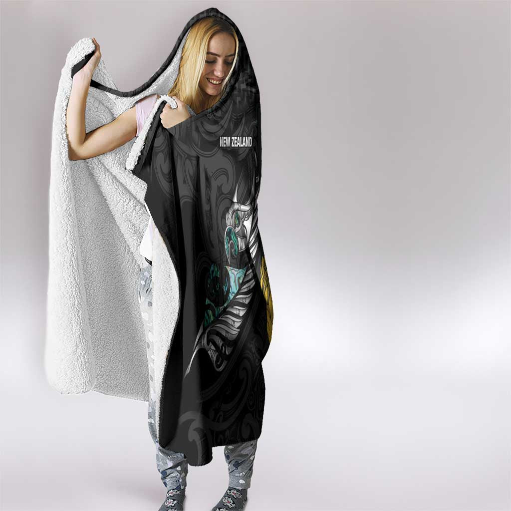 New Zealand and South Africa Rugby Hooded Blanket Silver Fern With Springboks