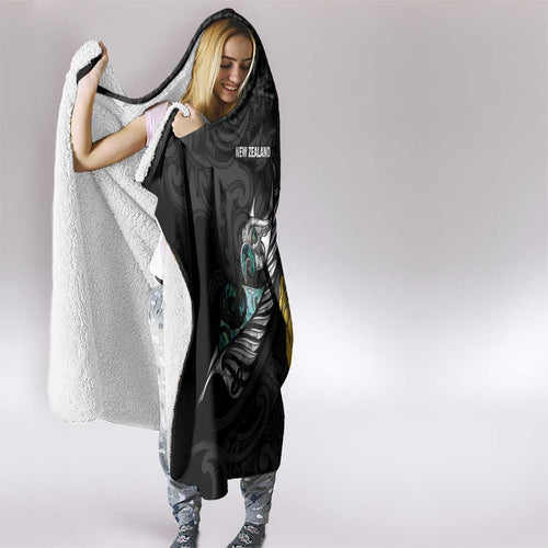 New Zealand and South Africa Rugby Hooded Blanket Silver Fern With Springboks