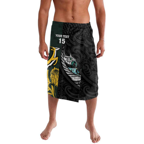 New Zealand and South Africa Rugby Custom Lavalava Silver Fern With Springboks