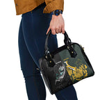 New Zealand and South Africa Rugby Shoulder Handbag Silver Fern With Springboks