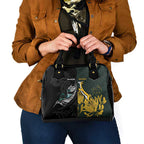 New Zealand and South Africa Rugby Shoulder Handbag Silver Fern With Springboks