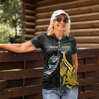New Zealand and South Africa Rugby Custom Women Polo Shirt Silver Fern With Springboks