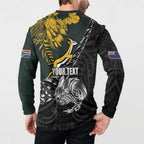 New Zealand and South Africa Rugby Personalised Button Sweatshirt Maori Kiwi With Springboks
