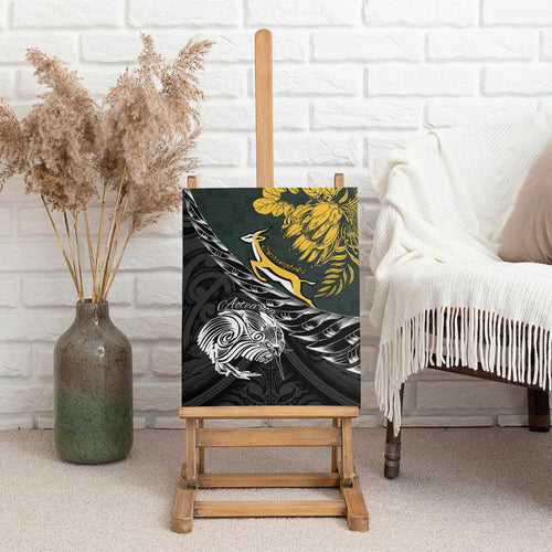 New Zealand and South Africa Rugby Canvas Wall Art Maori Kiwi With Springboks