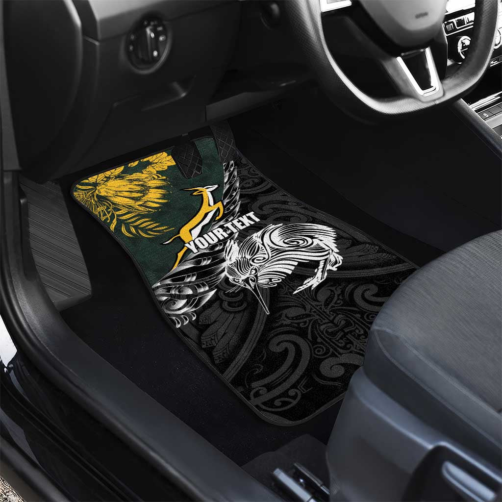 New Zealand and South Africa Rugby Car Mats Maori Kiwi With Springboks