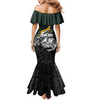 New Zealand and South Africa Rugby Personalised Family Matching Mermaid Dress and Hawaiian Shirt Maori Kiwi With Springboks