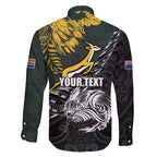 New Zealand and South Africa Rugby Personalised Family Matching Puletasi and Hawaiian Shirt Maori Kiwi With Springboks