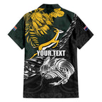 New Zealand and South Africa Rugby Personalised Hawaiian Shirt Maori Kiwi With Springboks