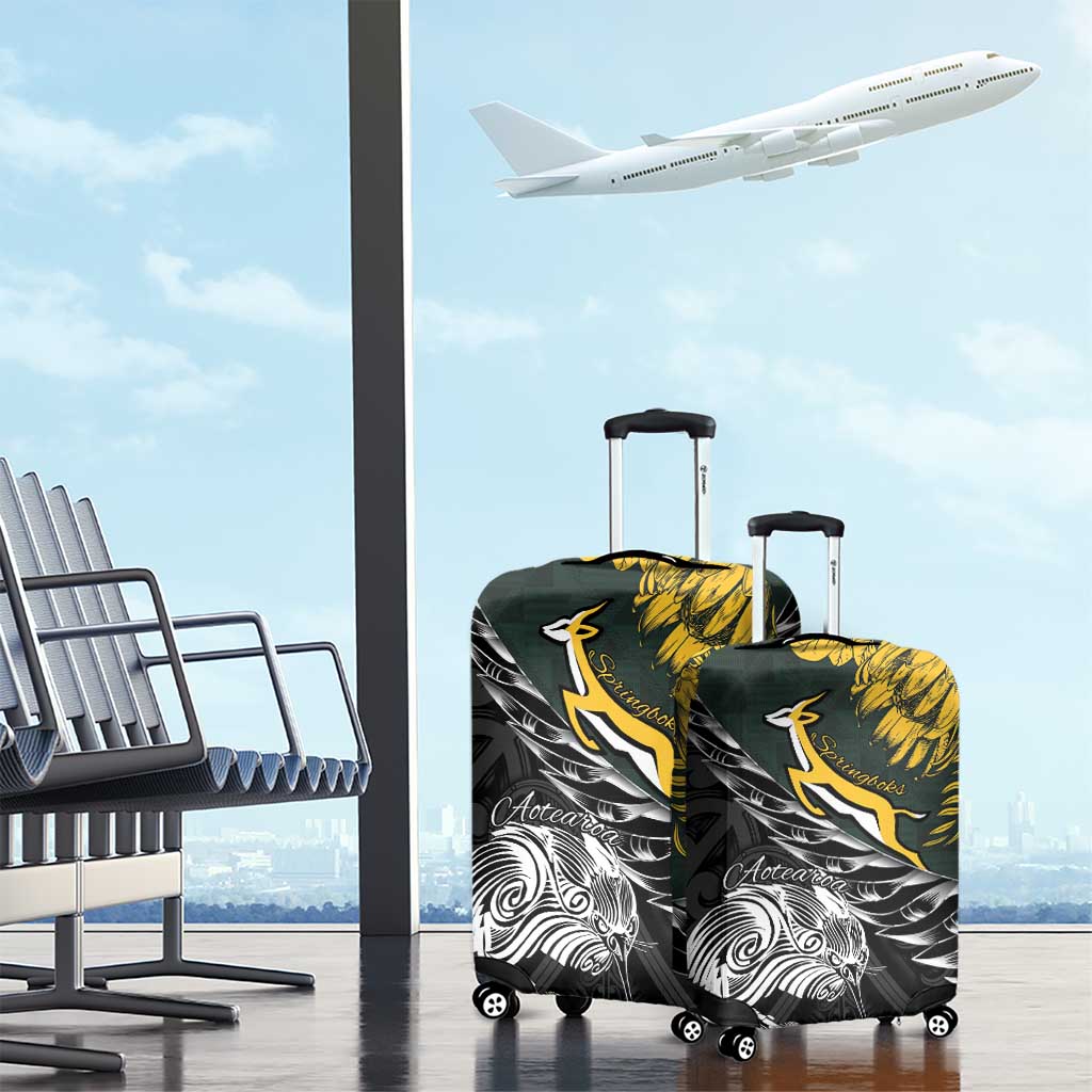 New Zealand and South Africa Rugby Luggage Cover Maori Kiwi With Springboks