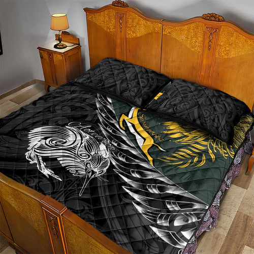 New Zealand and South Africa Rugby Quilt Bed Set Maori Kiwi With Springboks