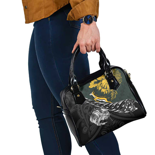 New Zealand and South Africa Rugby Shoulder Handbag Maori Kiwi With Springboks