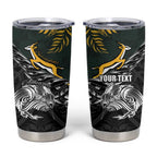 New Zealand and South Africa Rugby Personalised Tumbler Cup Maori Kiwi With Springboks