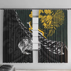 New Zealand and South Africa Rugby Window Curtain Maori Kiwi With Springboks