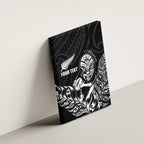 New Zealand Silver Fern Rugby Custom Canvas Wall Art Maori Tiki Black Version