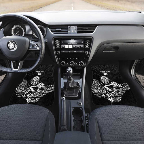 New Zealand Silver Fern Rugby Custom Car Mats Maori Tiki Black Version