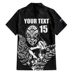 New Zealand Silver Fern Rugby Custom Hawaiian Shirt Maori Tiki Black Version