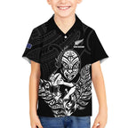 New Zealand Silver Fern Rugby Custom Hawaiian Shirt Maori Tiki Black Version