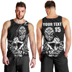 New Zealand Silver Fern Rugby Custom Men Tank Top Maori Tiki Black Version