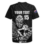 New Zealand Silver Fern Rugby Custom Rugby Jersey Maori Tiki Black Version