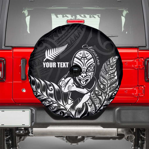 New Zealand Silver Fern Rugby Custom Spare Tire Cover Maori Tiki Black Version