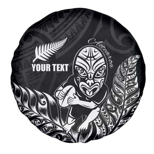 New Zealand Silver Fern Rugby Custom Spare Tire Cover Maori Tiki Black Version