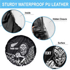 New Zealand Silver Fern Rugby Custom Spare Tire Cover Maori Tiki Black Version