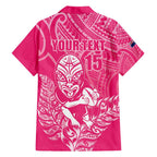 New Zealand Silver Fern Rugby Custom Hawaiian Shirt Maori Tiki Pink Version