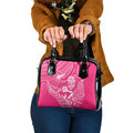 New Zealand Silver Fern Rugby Custom Shoulder Handbag Maori Tiki Pink Version