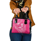 New Zealand Silver Fern Rugby Custom Shoulder Handbag Maori Tiki Pink Version