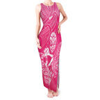 New Zealand Silver Fern Rugby Custom Tank Maxi Dress Maori Tiki Pink Version
