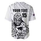 New Zealand Silver Fern Rugby Custom Baseball Jersey Maori Tiki White Version