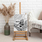 New Zealand Silver Fern Rugby Custom Canvas Wall Art Maori Tiki White Version
