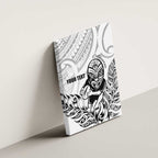 New Zealand Silver Fern Rugby Custom Canvas Wall Art Maori Tiki White Version