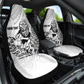 New Zealand Silver Fern Rugby Custom Car Seat Cover Maori Tiki White Version