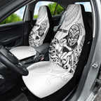 New Zealand Silver Fern Rugby Custom Car Seat Cover Maori Tiki White Version