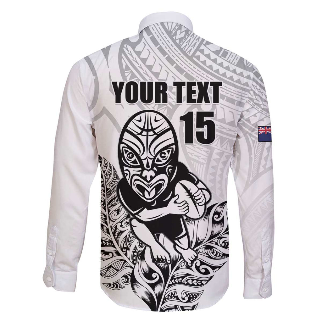 New Zealand Silver Fern Rugby Custom Family Matching Off The Shoulder Long Sleeve Dress and Hawaiian Shirt Maori Tiki White Version