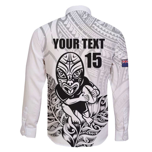 New Zealand Silver Fern Rugby Custom Family Matching Puletasi and Hawaiian Shirt Maori Tiki White Version