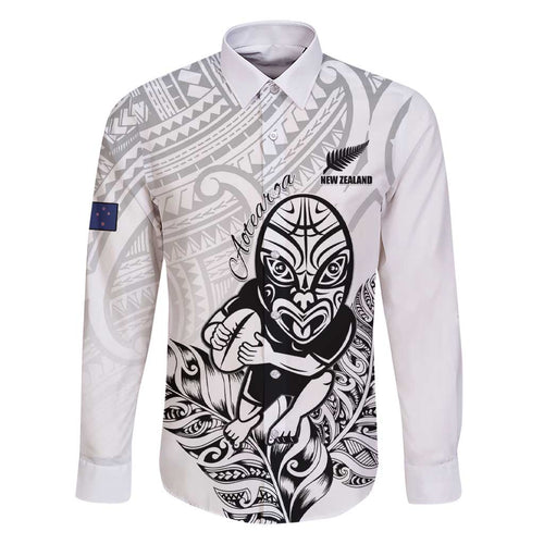 New Zealand Silver Fern Rugby Custom Family Matching Short Sleeve Bodycon Dress and Hawaiian Shirt Maori Tiki White Version