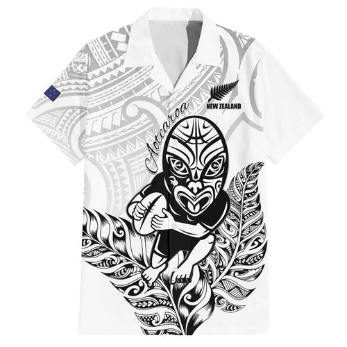New Zealand Silver Fern Rugby Custom Family Matching Tank Maxi Dress and Hawaiian Shirt Maori Tiki White Version