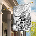 New Zealand Silver Fern Rugby Custom Garden Flag Maori Tiki White Version