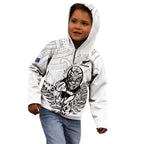 New Zealand Silver Fern Rugby Custom Kid Hoodie Maori Tiki White Version