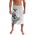 New Zealand Silver Fern Rugby Custom Lavalava Maori Tiki White Version