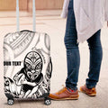 New Zealand Silver Fern Rugby Custom Luggage Cover Maori Tiki White Version