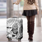 New Zealand Silver Fern Rugby Custom Luggage Cover Maori Tiki White Version