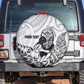 New Zealand Silver Fern Rugby Custom Spare Tire Cover Maori Tiki White Version