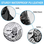 New Zealand Silver Fern Rugby Custom Spare Tire Cover Maori Tiki White Version