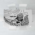 New Zealand Silver Fern Rugby Custom Tablecloth Maori Tiki White Version