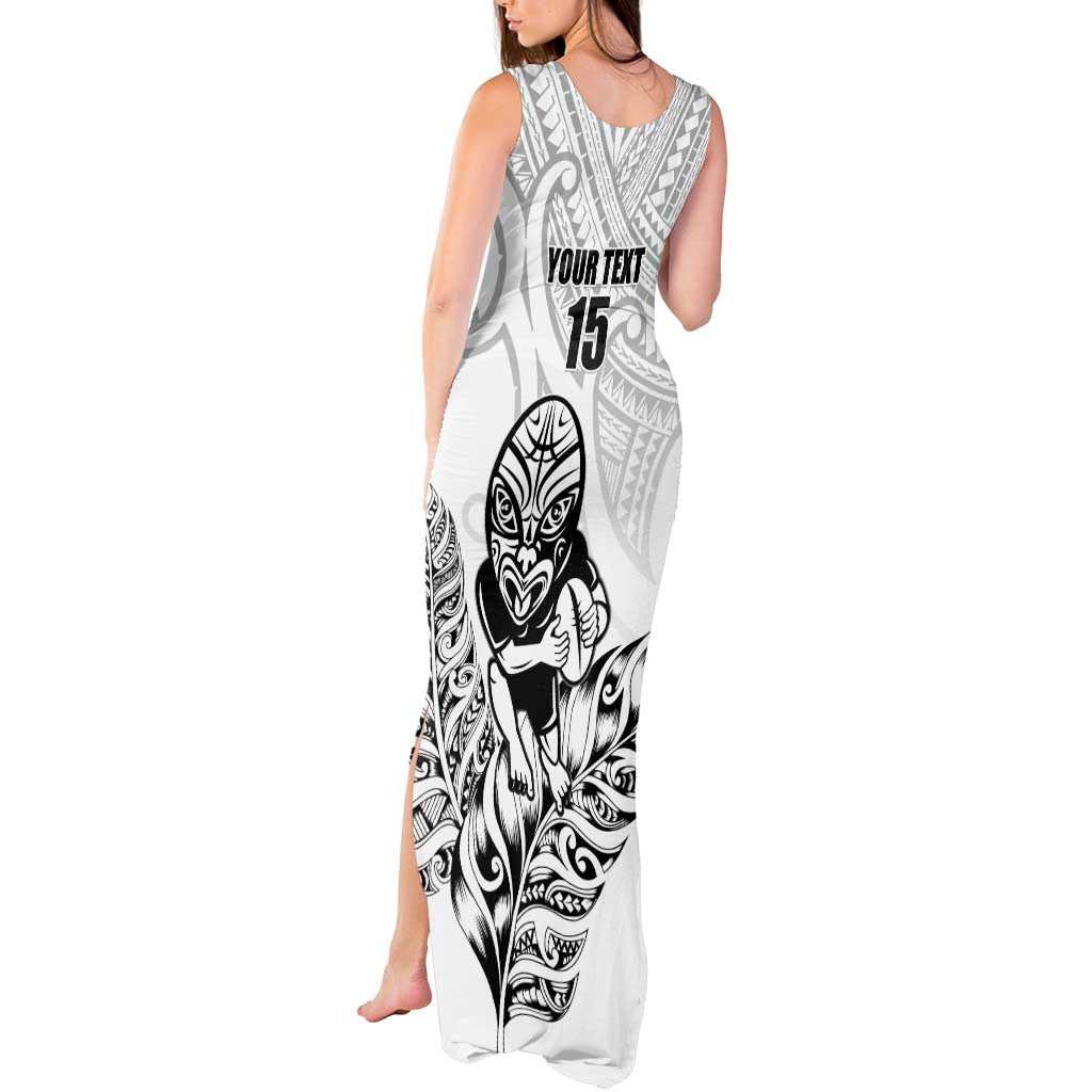 New Zealand Silver Fern Rugby Custom Tank Maxi Dress Maori Tiki White Version