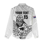 New Zealand Silver Fern Rugby Custom Women Casual Shirt Maori Tiki White Version